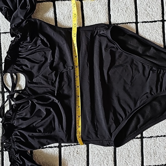 STUNNING BLACK SEA ANGEL OFF SHOULDER KEYHOLE SWIMSUIT/BODYSUIT - Picture 4 of 7